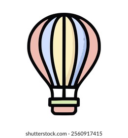 hot air balloon icon over white background. colorful design. vector illustration