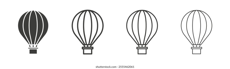 Hot air balloon icon pack. vector illustration