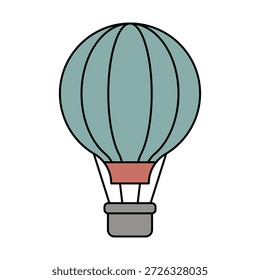 Hot air balloon icon representing adventure travel, scenic tourism, leisure journeys, and exploration experiences.