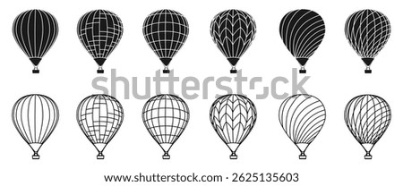 Hot Air Balloon icon set. vector illustration isolated on white background.