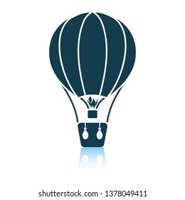 Hot air balloon icon. Shadow reflection design. Vector illustration.