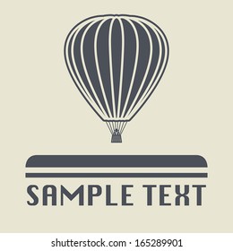 Hot air balloon icon or sign, vector illustration