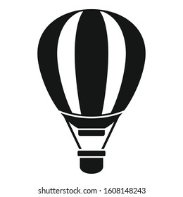 Hot air balloon icon. Simple illustration of hot air balloon vector icon for web design isolated on white background
