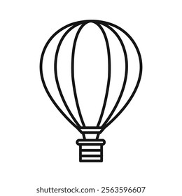 Hot air balloon icon Simple thin line flat symbol