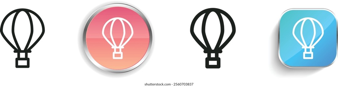 hot air balloon icon. Thin Linear, Regular and Button Style Design Isolated On White Background