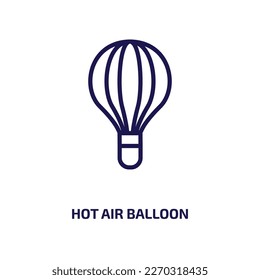 hot air balloon icon from transportation collection. Thin linear hot air balloon, sky, hot outline icon isolated on white background. Line vector hot air balloon sign, symbol for web and mobile