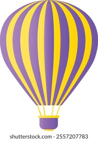 Hot Air Balloon Icon. Air Transportation for Travel. Vector Illustration in Colorful Design.