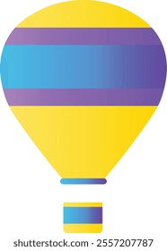 Hot Air Balloon Icon. Air Transportation for Travel. Vector Illustration in Colorful Design.