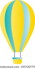 Hot Air Balloon Icon. Air Transportation for Travel. Vector Illustration in Colorful Design.