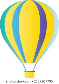 Hot Air Balloon Icon. Air Transportation for Travel. Vector Illustration in Colorful Design.