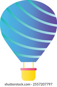 Hot Air Balloon Icon. Air Transportation for Travel. Vector Illustration in Colorful Design.