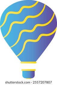 Hot Air Balloon Icon. Air Transportation for Travel. Vector Illustration in Colorful Design.