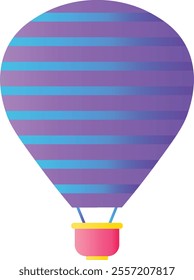 Hot Air Balloon Icon. Air Transportation for Travel. Vector Illustration in Colorful Design.