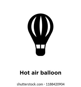 Hot air balloon icon vector isolated on white background, logo concept of Hot air balloon sign on transparent background, filled black symbol