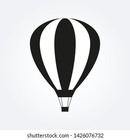 Hot Air Balloon icon. Vector illustration. Air transport for flight in the basket. Black silhouette. Vector illustration.