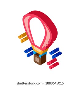 hot air balloon icon vector. isometric big balloon sign. color isolated symbol illustration