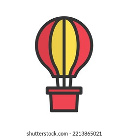 Imagen vectorial del icono del globo aerostático. También se puede utilizar para vehículos. Adecuado para aplicaciones móviles, aplicaciones web y medios impresos.