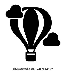 Hot air balloon icon vector design template