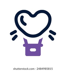 hot air balloon icon. vector dual tone icon for your website, mobile, presentation, and logo design.