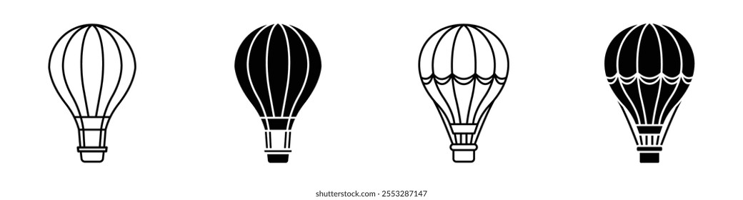 Hot air balloon icon vector set. EPS10