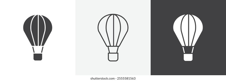 Hot air balloon icon vector set for ui designs