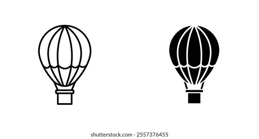 Hot air balloon Icon vector. liner and flat style icons set.