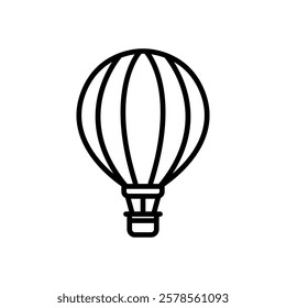 hot air balloon icon vector, line style icon