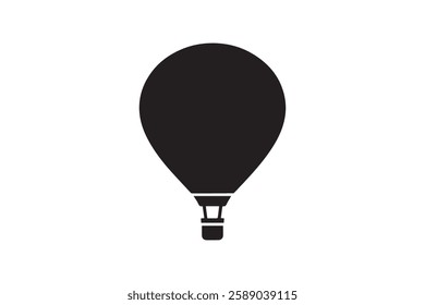 hot air balloon icon vector silhouette isolated in white background