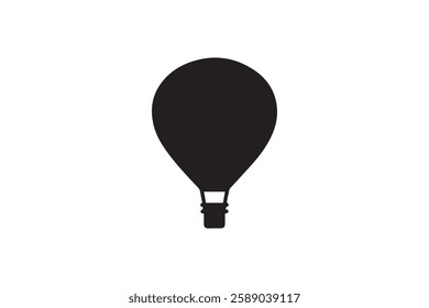 hot air balloon icon vector silhouette isolated in white background