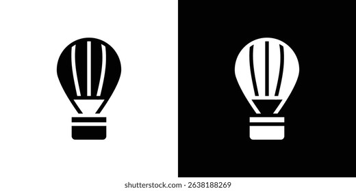 Hot air balloon icon Vector in flat style. Collection silhouettes