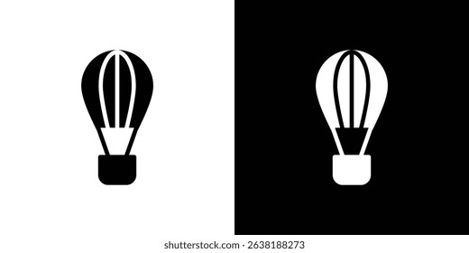 Hot air balloon icon Vector in flat style. Collection silhouettes