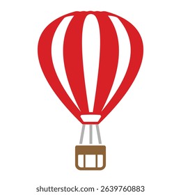 Hot Air balloon icon vector design template in white background. Hot air balloon Silhouette Color Icon symbol.  Flight Balloon for Travel Pictogram. Air balloon Vector Illustration.