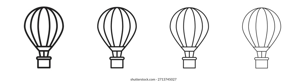 Hot air balloon icon. Vector isolated pictograms.