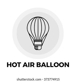 Hot Air Balloon icon vector. Flat icon isolated on the white background. Vector illustration.