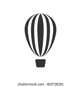 The Hot air balloon icon vector, solid illustration, pictogram isolated on white