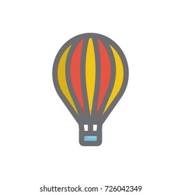 Hot air balloon icon vector. Hot air balloon filled outline style design