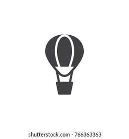 Hot air balloon icon vector, filled flat sign, solid pictogram isolated on white. Airballoon adventure fly trasnport symbol, logo illustration.