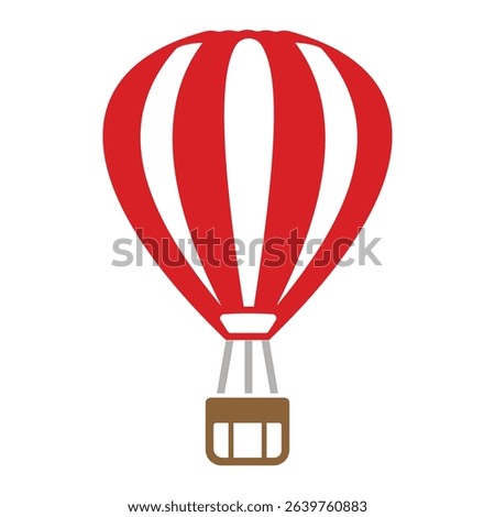 Hot Air balloon icon vector design template in white background. Hot air balloon Silhouette Color Icon symbol.  Flight Balloon for Travel Pictogram. Air balloon Vector Illustration.