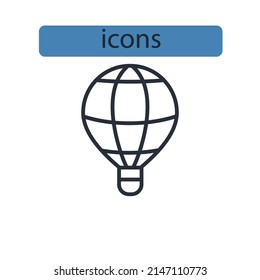 Hot air balloon icons  symbol vector elements for infographic web