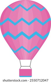 Hot Air Balloon Illustration in Cartoon Design and Concept. Isolated on White Background