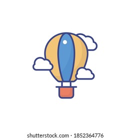 Hot air balloon illustration filled style icon. EPS 10 File