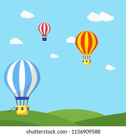 Hot Air Balloon Illustration Vector Icon