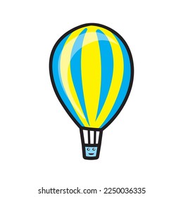 hot air balloon illustration vector doodle.
