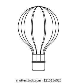 Hot air balloon isolated in black and white