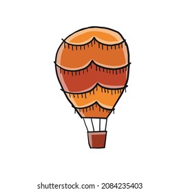 Hot Air Balloon isolated on white. Sketch for your design