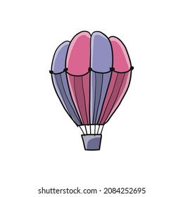 Hot Air Balloon isolated on white. Sketch for your design