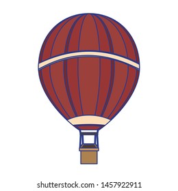 Hot air balloon isolated symbol