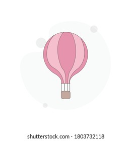 hot air balloon isolated vector flat illustration