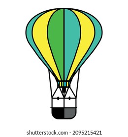 Heißluftballon einzeln auf der Rückseite Vektorsymbol