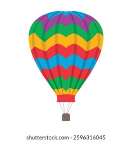 Hot air balloon isolated. Hot air balloon vector. Hot air balloon icon. Colorful air balloon symbol illustration on white background for travel sign, transportation and banner in flat graphic design.